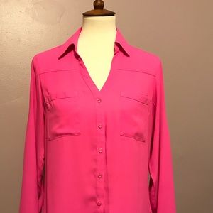 Hot pink Shirt.